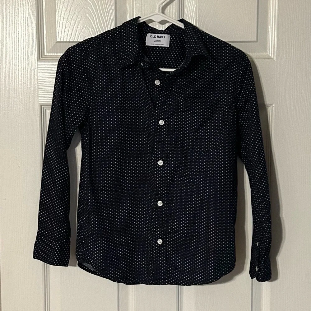 Old Navy Kids Navy Polka Dot Shirt